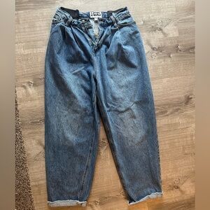 KBB Mid Rise Cinched Barrel Jeans